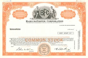 Baruch-Foster Corporation (BFC) - Stock Certificate